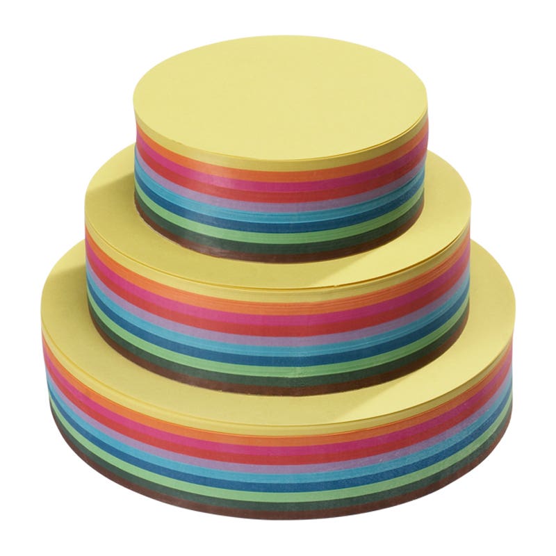 Vikpapper, runda, 60g, diameter 12 cm, 10 mixade färger. 500 ark.  image