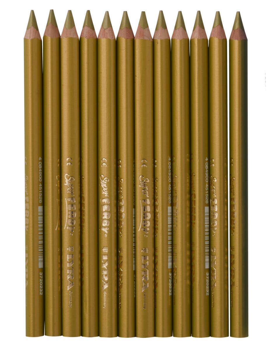 Lyra färgpennor Super Ferby Lackade Triangelformade - 12 pennor - metallic gul  image