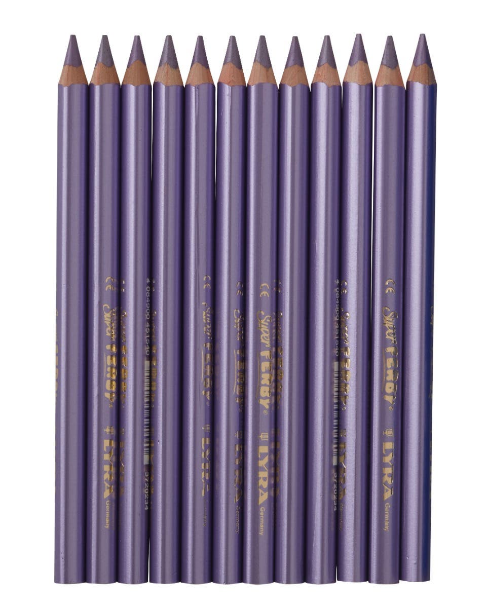 Lyra färgpennor Super Ferby Lackade Triangelformade - 12 pennor - metallic lila image