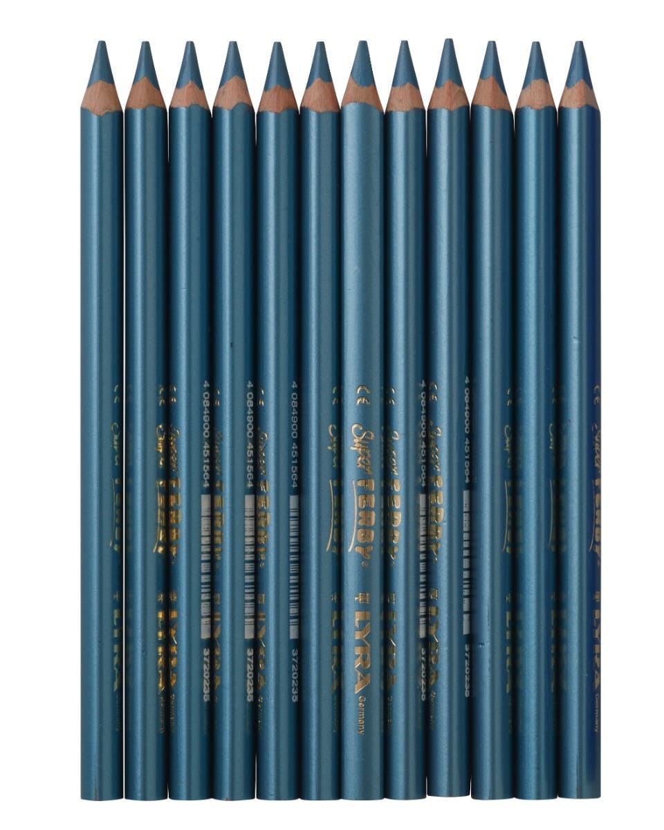 Lyra färgpennor Super Ferby Lackade Triangelformade - 12 pennor - metallic blå image