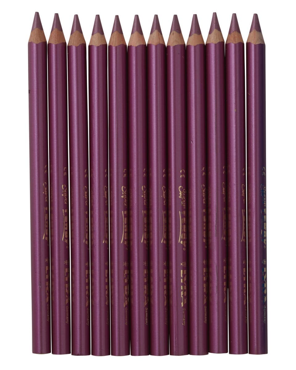 Lyra färgpennor Super Ferby Lackade Triangelformade - 12 pennor - metallic rosa image