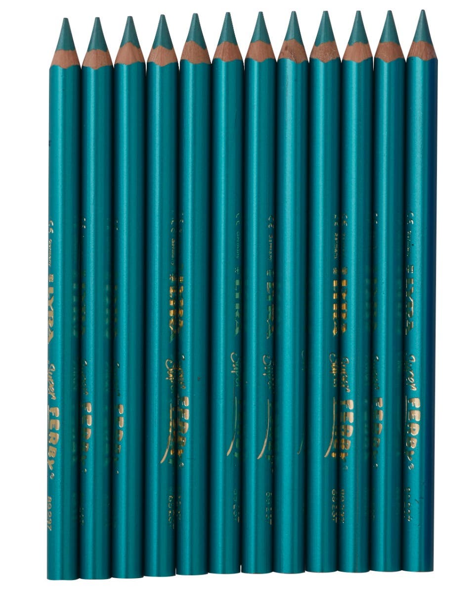 Lyra färgpennor Super Ferby Lackade Triangelformade - 12 pennor - metallic turkos image