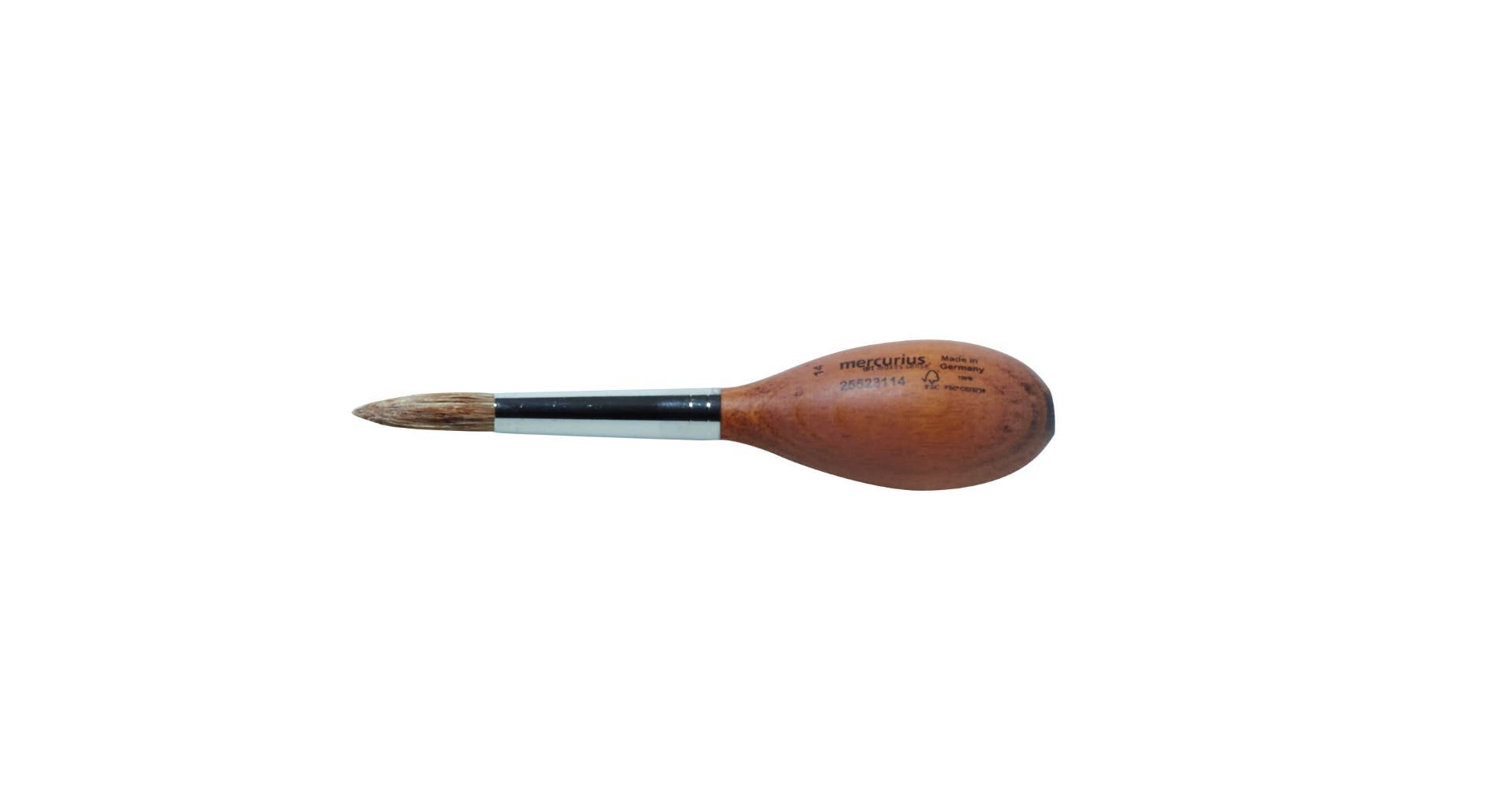 Round egg-shaped cow hair brush - 14 mm  image