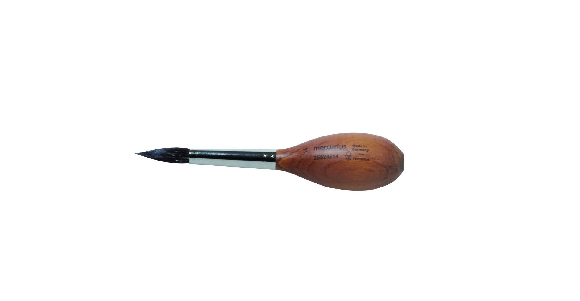 Round egg-shaped polecat hair brush - 14 mm  image