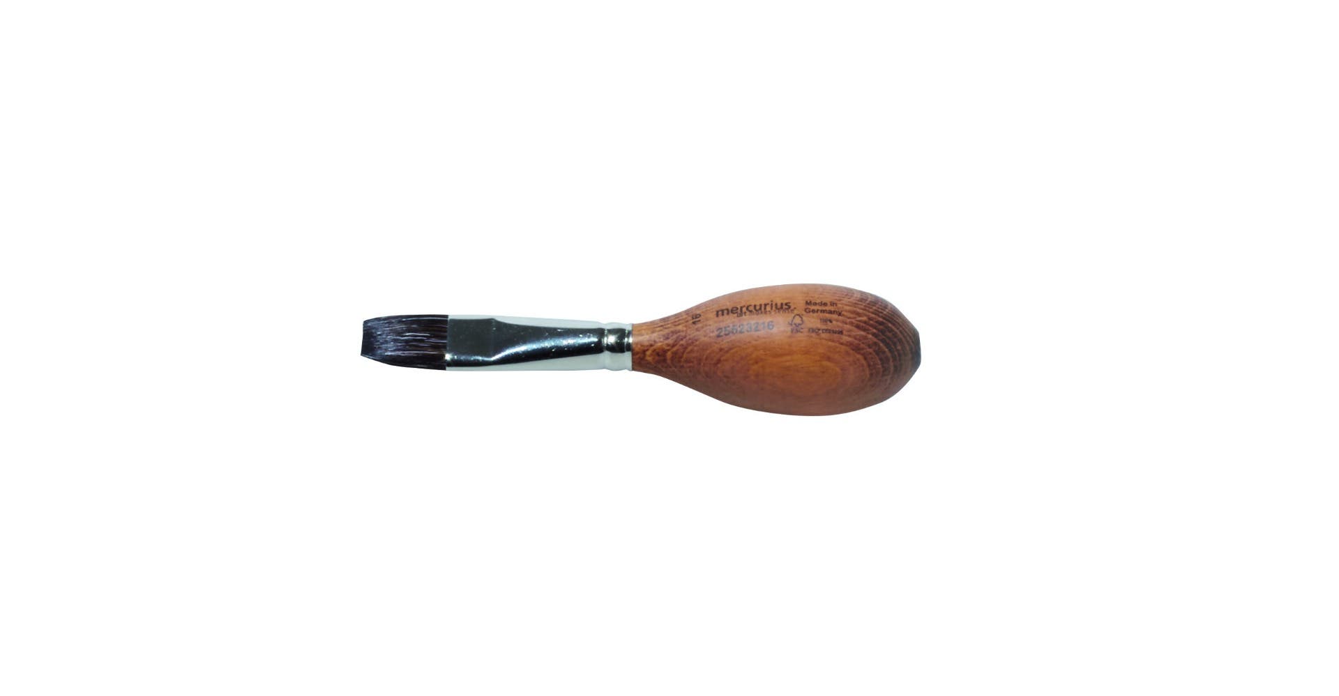 Flat egg-shaped polecat hair brush - 16 mm  image