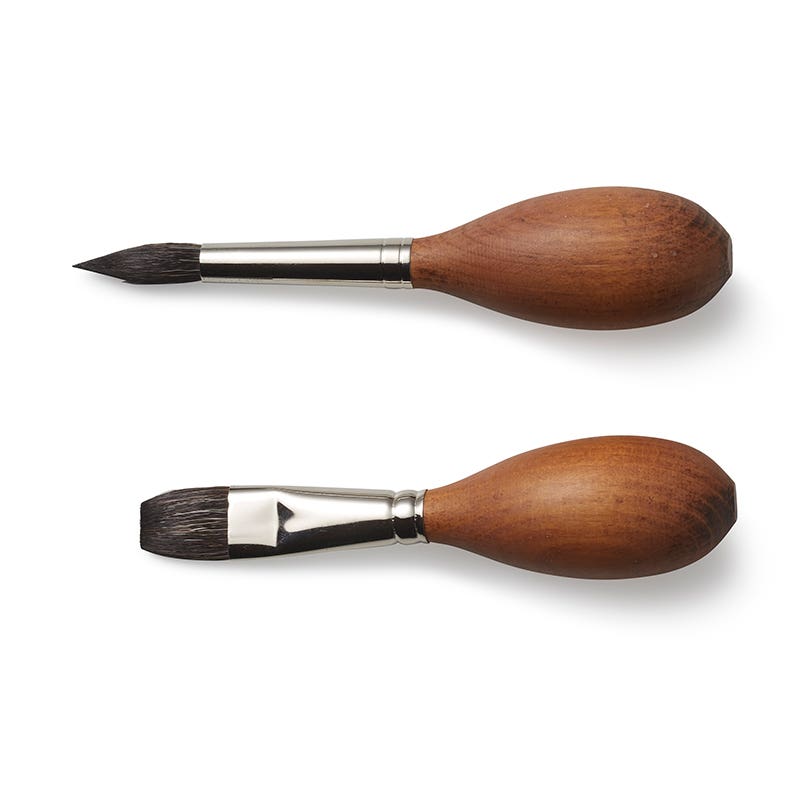 Synthetic polecat hair egg-shaped - round - 14 mm  image
