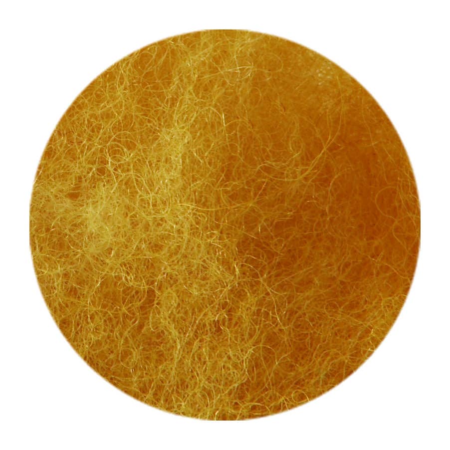 Filges kardad ull växtfärgad, enfärgade - 100 gram - guldgul  image