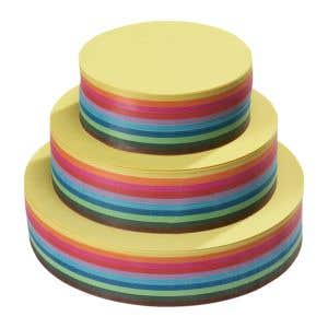 Vikpapper runda 60 g. 500 ark. 10 mixade färger 